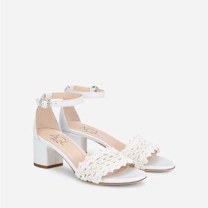 AGL Crochet Women's White Heeled Sandals Size 38